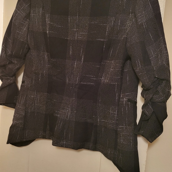 H&M coordinated set blazer & pants tartan black/off white size 8 nwot - Picture 5 of 16